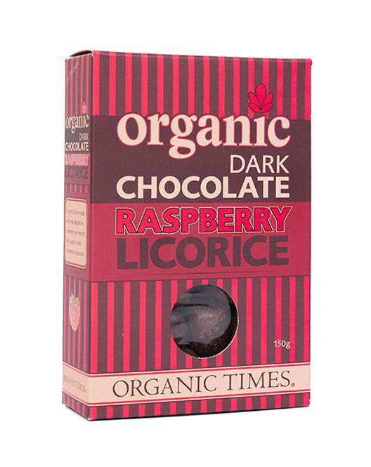 Organic Dark Chocolate Raspberry Licorice Ekowarehouse