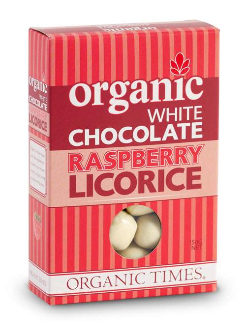 Organic White Chocolate Raspberry Licorice Ekowarehouse