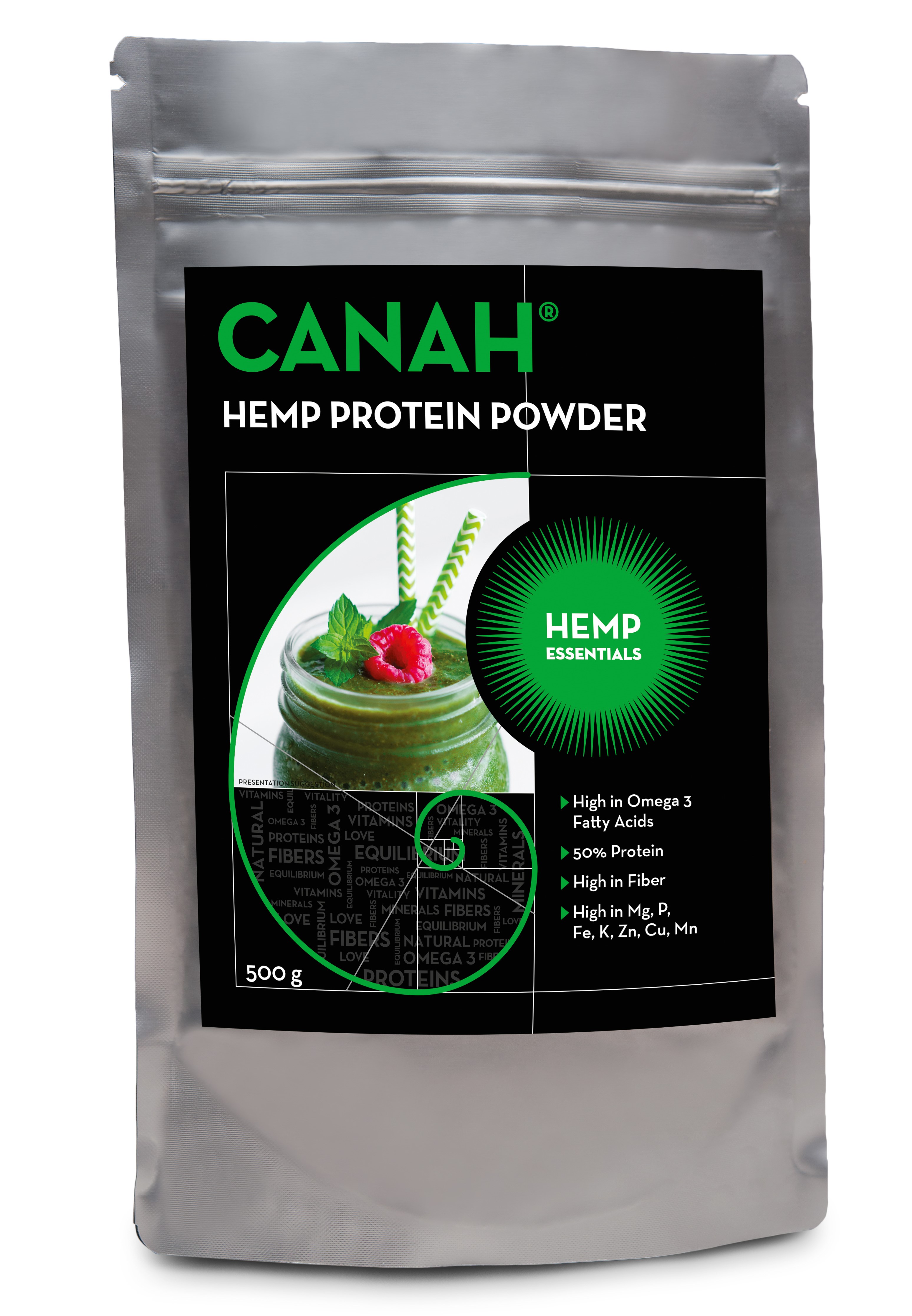 Hemp seed protein powder 500g Ekowarehouse