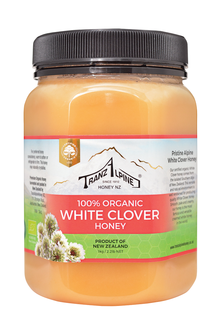 1kg Organic White Clover Honey Ekowarehouse