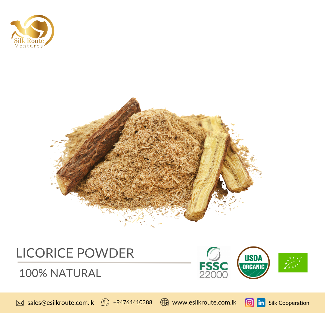 Organic herbal remedy LICORICE Powder from Sri Lanka Ekowarehouse