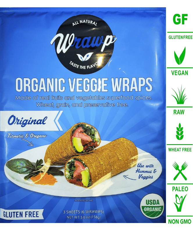 Organic Veggie Wraps Original (3/pkg x 8pkg/case) Ekowarehouse