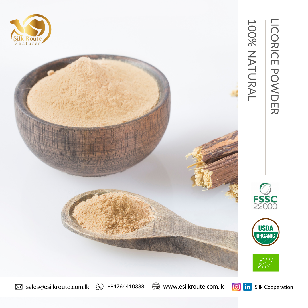 Organic herbal remedy LICORICE Powder from Sri Lanka Ekowarehouse