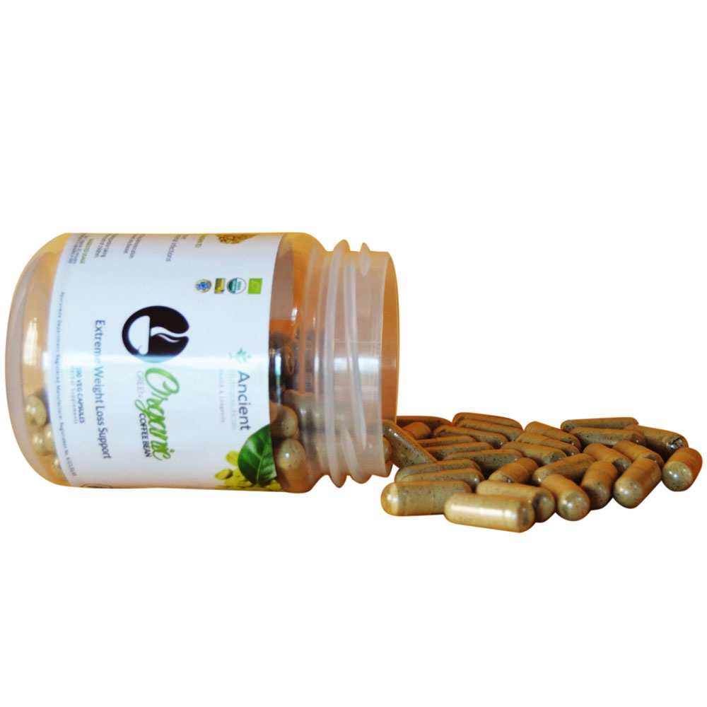 Organic Green Coffee Bean Capsules from ANCIENT NUTRA in Bulk for