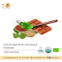 Cocoa Bar with organic herb GOTUKOLA Powder